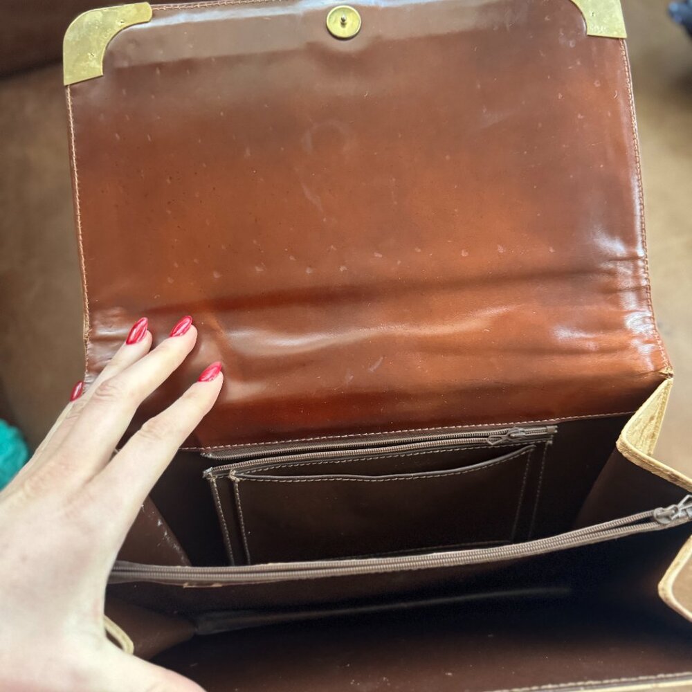 Vintage Authentic Ostrich top handle handbag - Picture 11 of 13